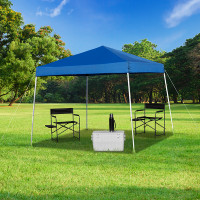 Flash Furniture JJ-GZ88-BL-GG 8'x8' Blue Outdoor Pop Up Event Slanted Leg Canopy Tent with Carry Bag